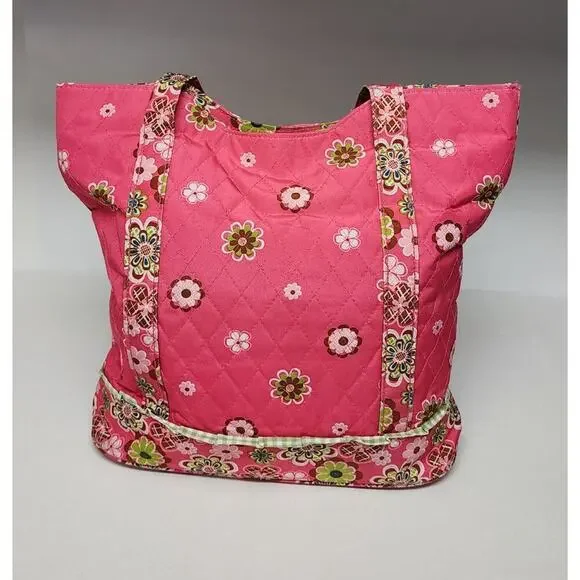 Gigi Olivia Pink Floral Zippered Handbag Purse Tote/Diaper Bag - Picture 4 of 8